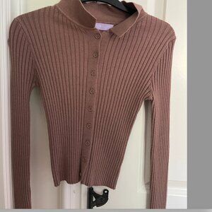 long sleeve ribbed buttoned shirt